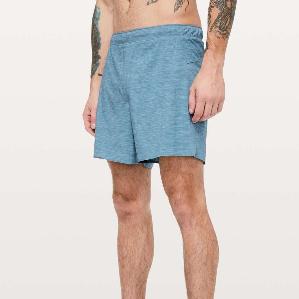 Lululemon Surge Short *Liner 6" Heather Allover Blue Cast Utility Blue Shorts